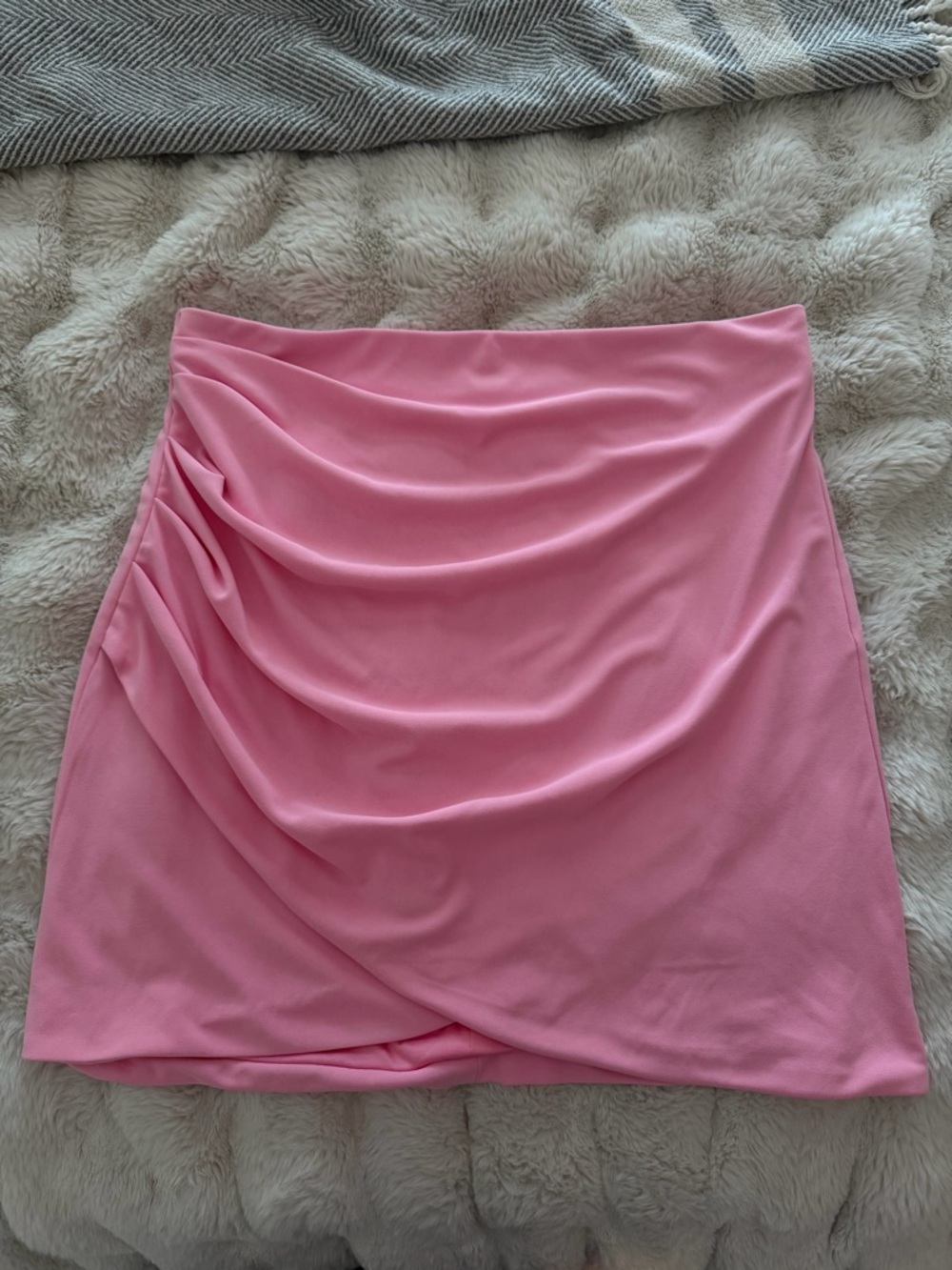 Zara Pink Draped Mini Skirt with Side Ruching